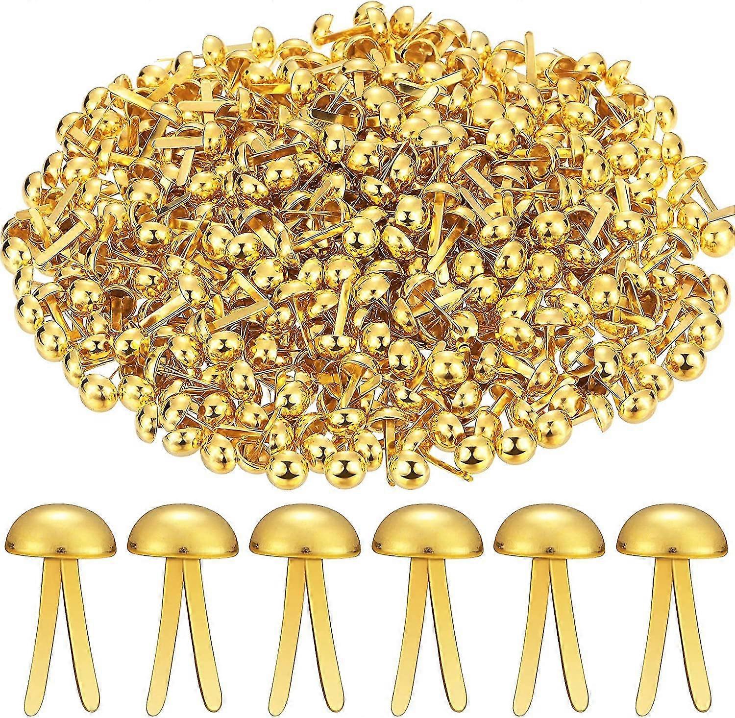Paper Fasteners Brads Round Fasteners With White Paper Box For Art Crafting School Project Decorative Scrapbooking Diy Supplies (golden)200pcs