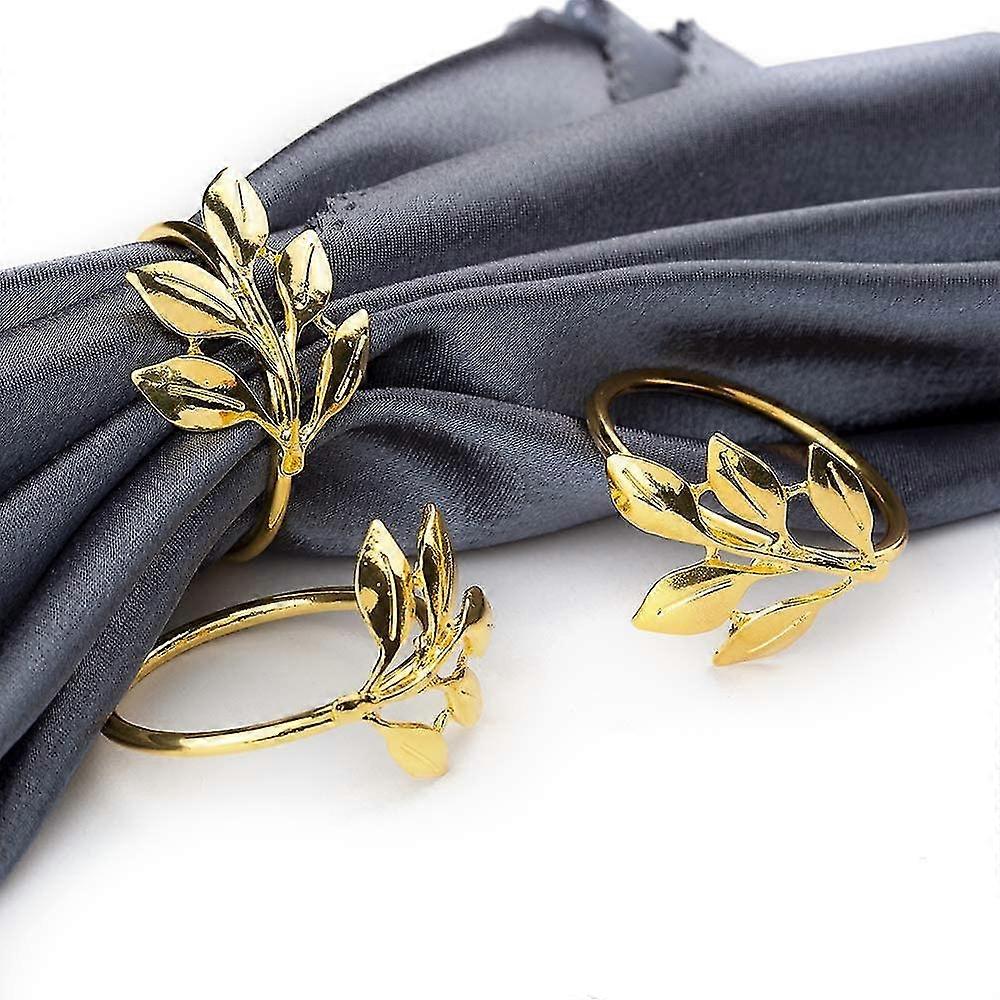 6pcsゴールドナプキンリングラウンドナプキンホルダーバックル結婚式、誕生日ディナーパーティー