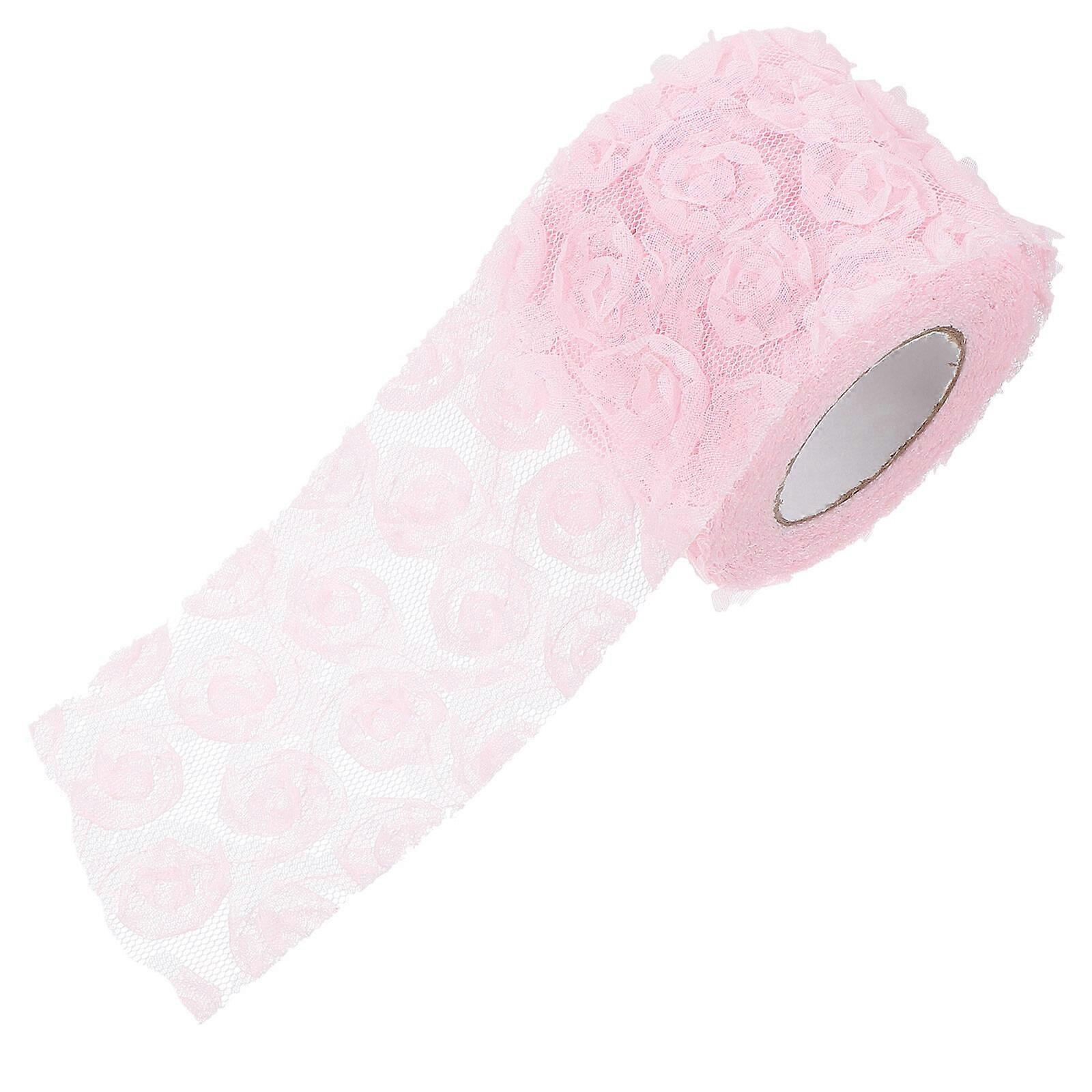 1 Roll of Embroidered Gauze Material Embroidered Fabric Decorative Flower Element Material