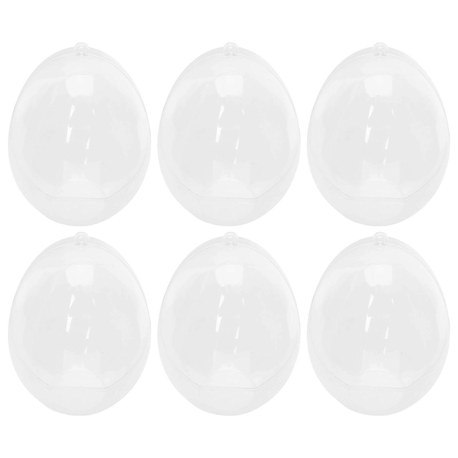 6Pcs Easter Egg Boxes Transparent Egg Boxes Decorated Candy Cases Party Supplies