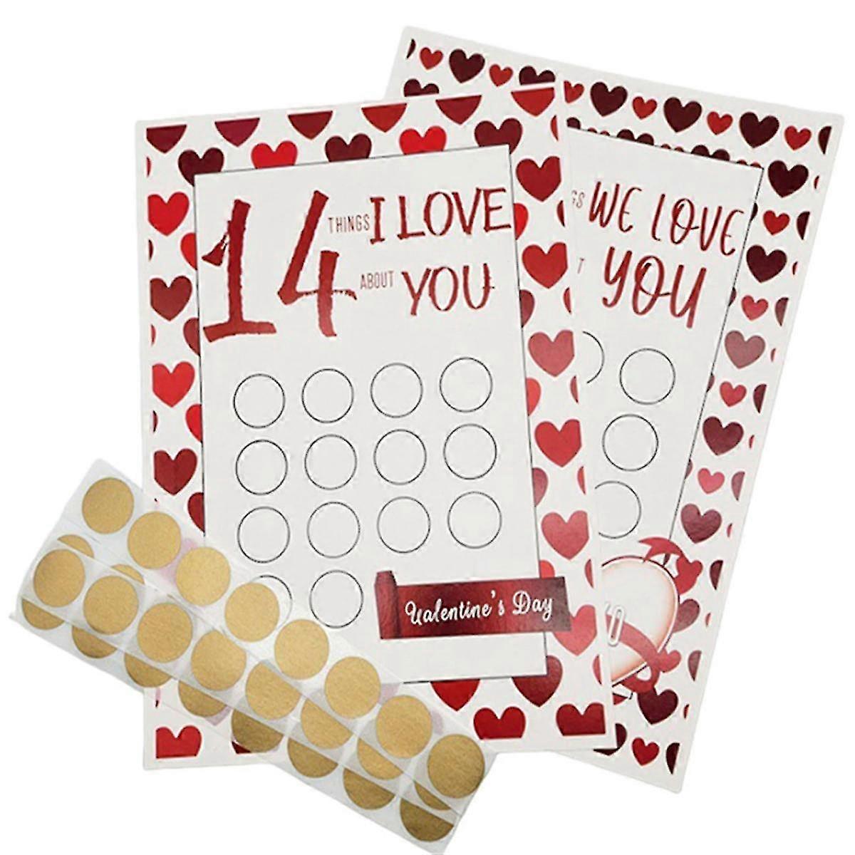 14 Things Scratch Off Calendar Valentine's Day Countdown Craft for Kids,Custom Gift for Daughter
