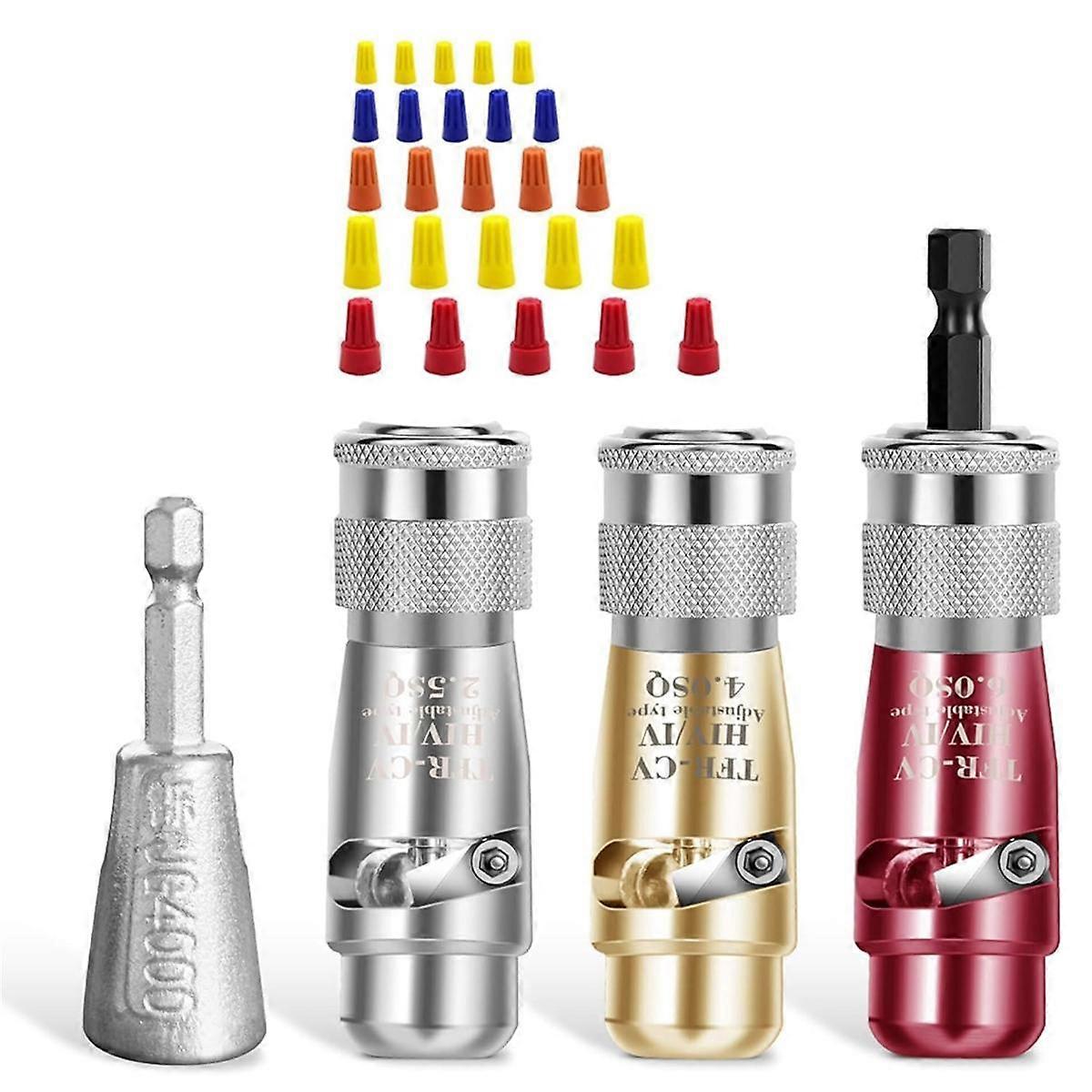 Wire Stripping and Twisting Tool,Electric Wire Stripper,Wire Twister Tool for Drill with 25PCS Wire Connectors Nuts