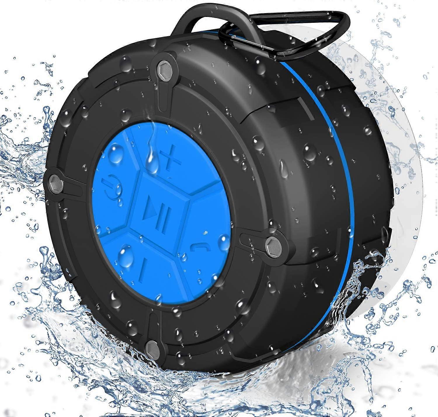 Shower Speaker Bluetooth 5.0, IPX7 Waterproof with Suction CupBuilt-in Mic