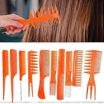10 Stück Kamm-Set-Professionelles Styling-Kamm-Set (Orange)