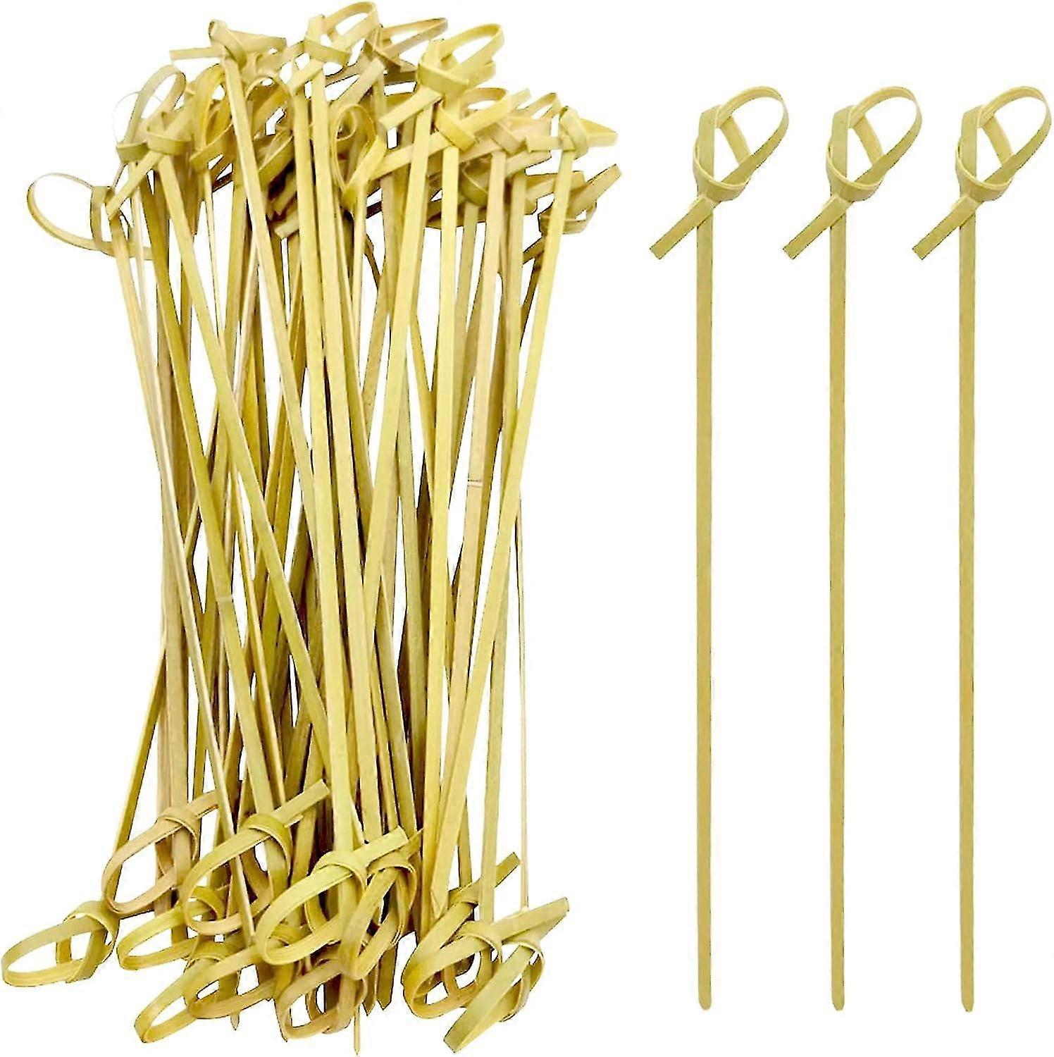 Set Of 100 Pieces, Bamboo Skewers With Knots, Eco Friendly Bamboo Fingerfood Skewers, Sticks For Grilling, Parties, Cocktail, Fruit, For Crafts, Sizes