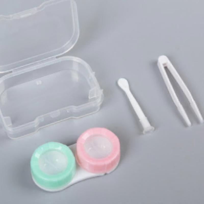 Random Color  Contact Lenses Container With Tweezers Contact Lenses Box Lens Case For Travel Kit Holder Eyewear Accessories Hk
