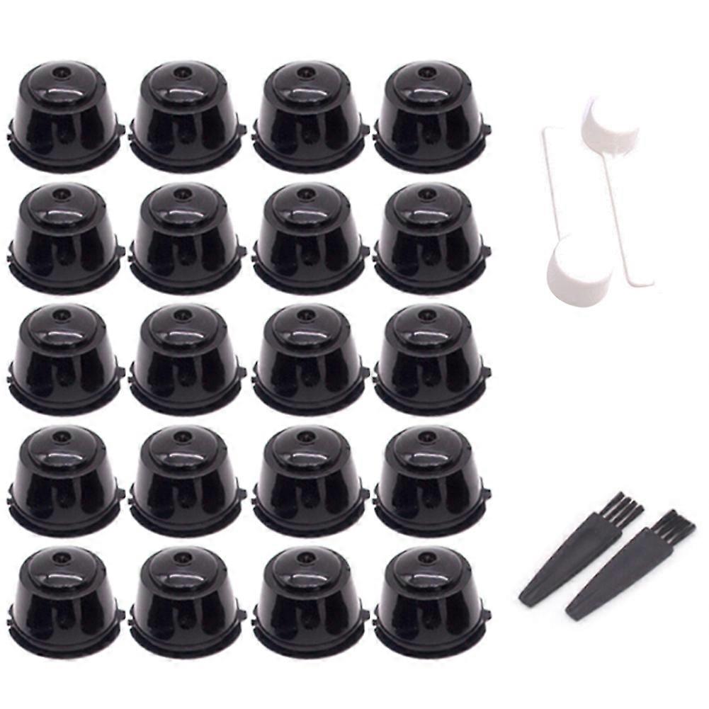 20Pcs Refillable for Dolce-Gusto Coffee Capsule for Dolci Nescafe Machine Reusable Coffee Filter Black