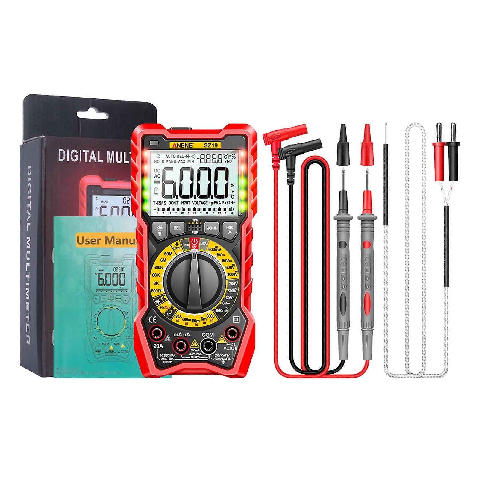 Digital Multimeter 6000 Counts Volt- Meter Ammeter Ohmmeter Auto-Ranging Tester