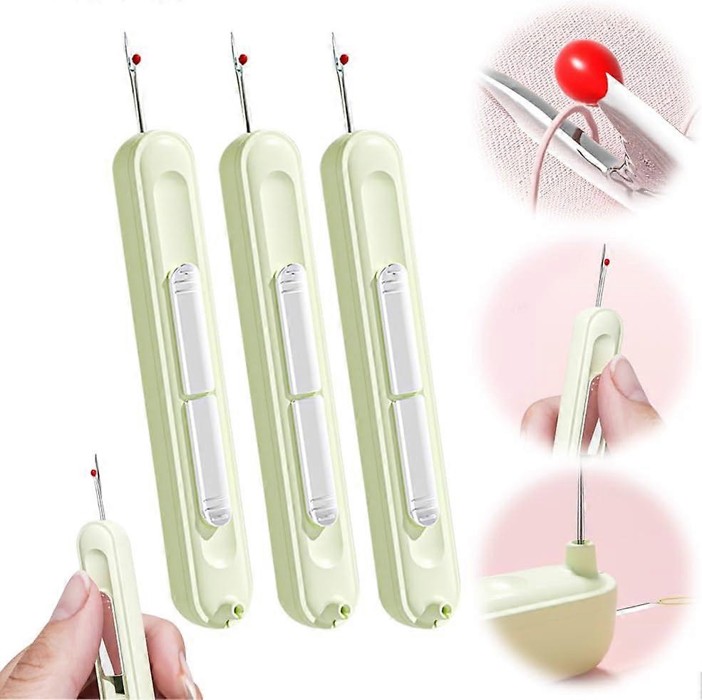 2 in 1 Plug-in Needle Threader, 2-in-1 Needle Threader & Seam Ripper Tool, Stretchable Remover Needle Threading Tool for Hand Sewing Knitting Craft Qu