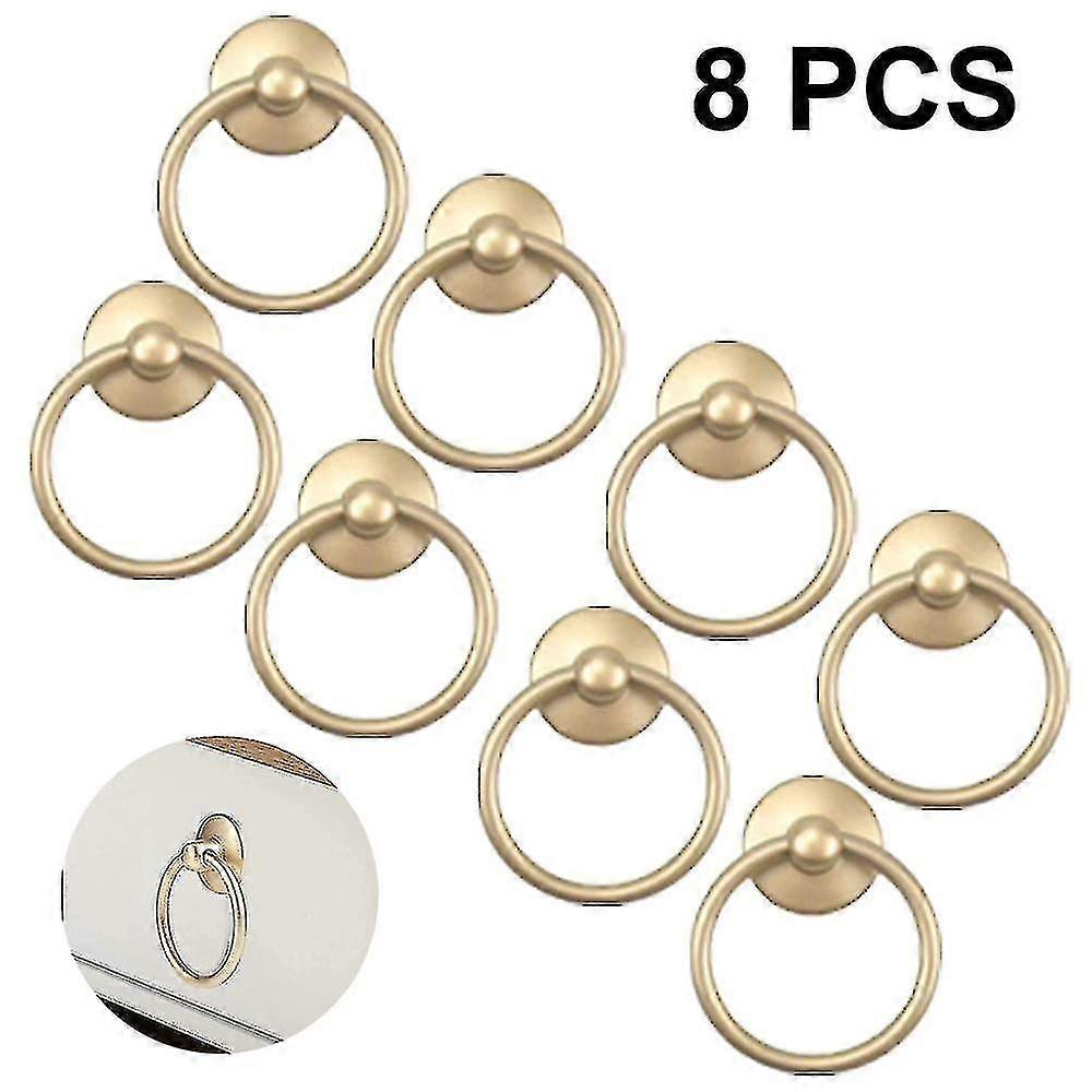 8pcs Vintage Cabinet Ring Knobs Round Drawer Pulls Poignée