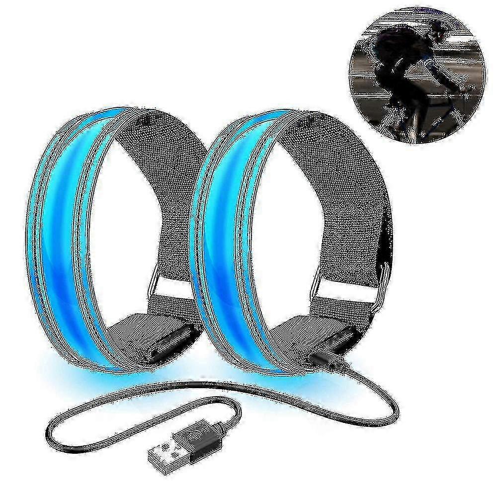 2 Pack Running Light Rechargeable Reflective Led Armband  For Runners