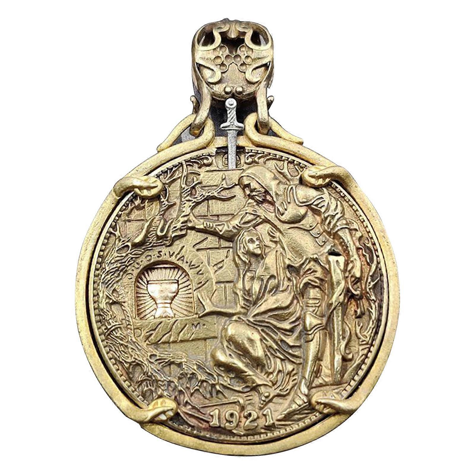 Gralen av vandrende mynter 1921 Morgan Silver Dollar gravert mynt anheng samling