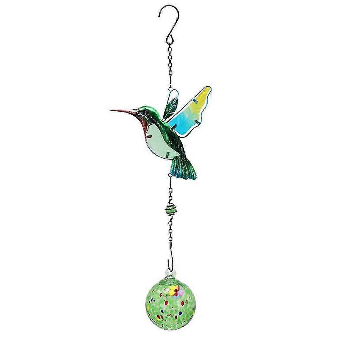Glass Hummingbird Feeder Automatic Hummingbird Feeder Hanging Wind Chime Garden Decoration