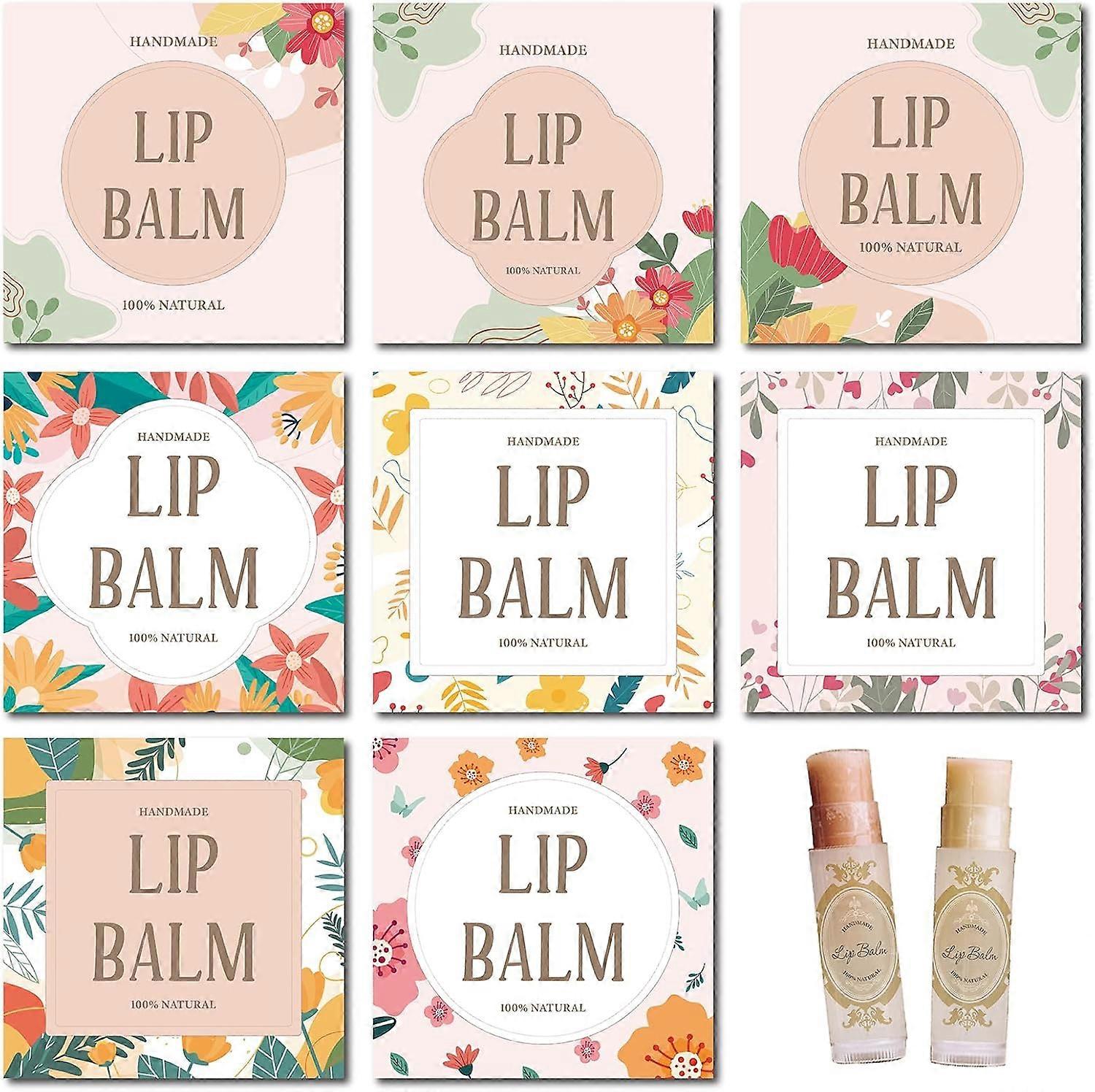 80Pcs 8 Styles Lip Balm Sticker Self-Adhesive Homemade Lip Balm Labels Waterproof Flower of Life Pattern DIY Label Stickers for Lip Balm Containers Co