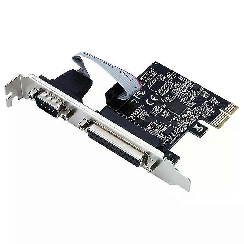 RS232 seriell port COM og DB25 skriver parallellport LPT til PCI-E PCI EXPRESS-KORTADAPTERKONVERTER AX99100 moschip