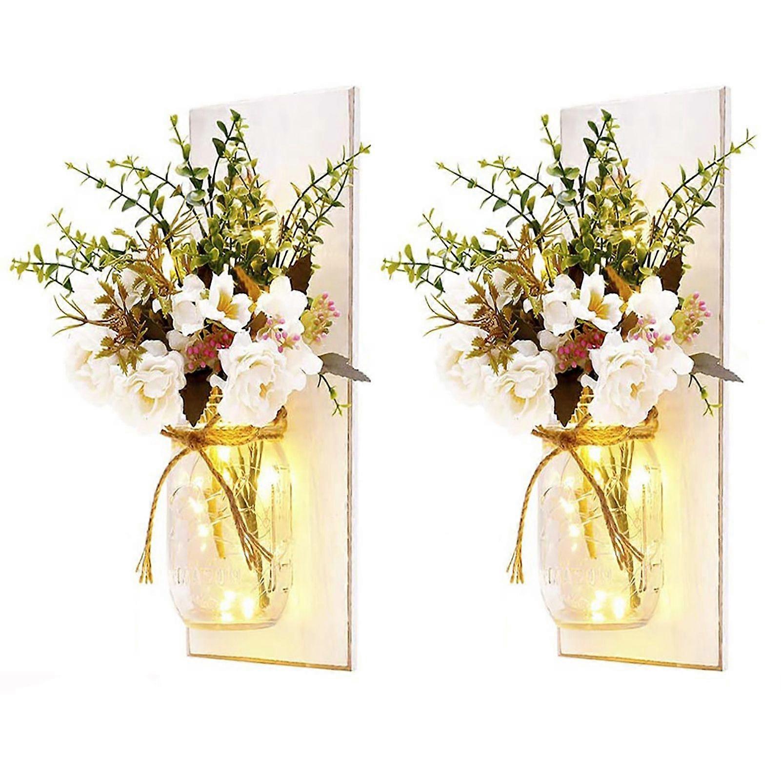 Φωτιστικά τοίχου LED Mason Jar, Εσωτερικά και εξωτερικά, κρεμαστά φώτα για βάζο, διακοσμήσεις τοίχων σπιτιού