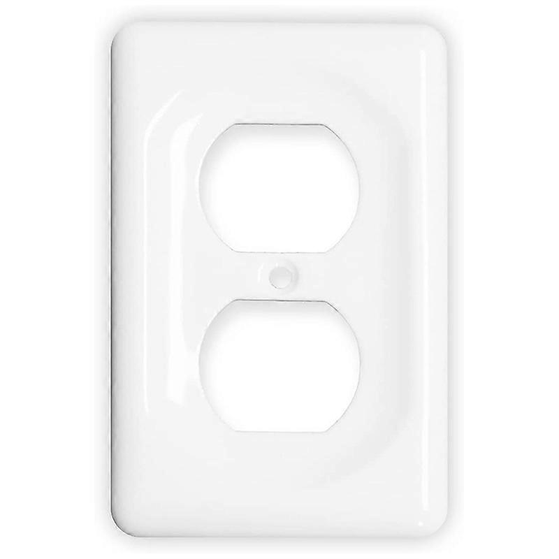 2Pack Ceramic Switch Plates Outlet Covers Switch Plate Cover White (Single Duplex)