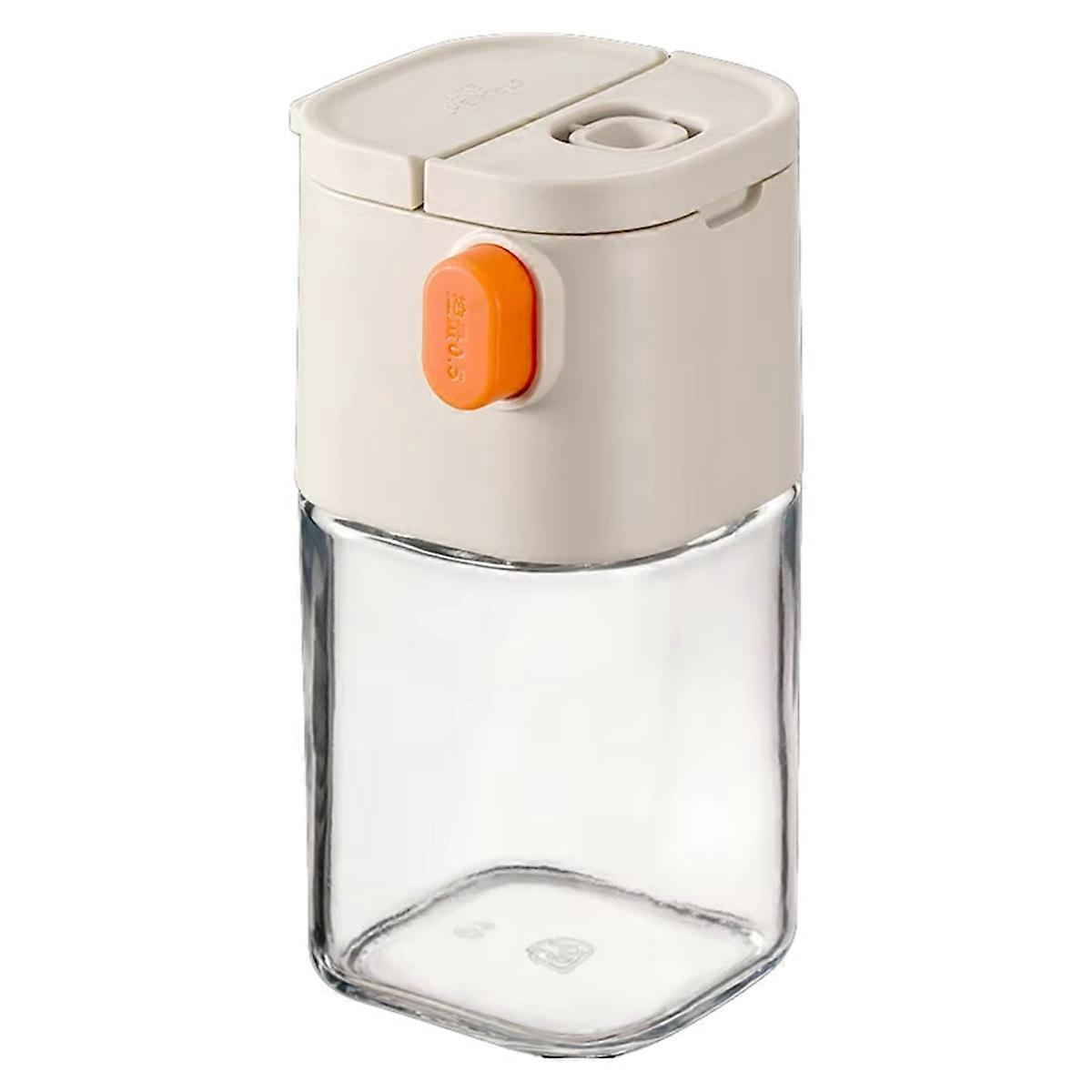 Press-Type Glass Seasoning Bottle, Multi-Functional Quantitative Seasoning Pot, Kitchen Salt Jar, Spice & Pepper Shakers