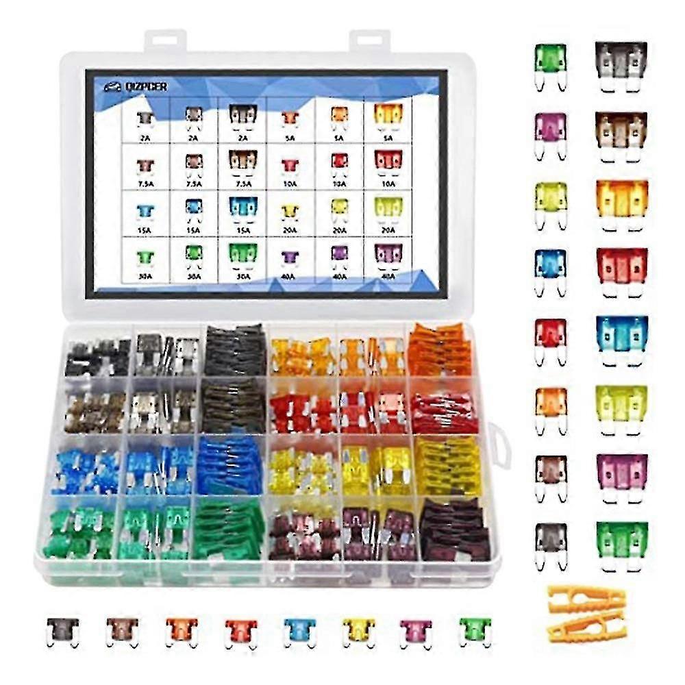 288pcs Car Fuse Plug Fuse Splitter Fuse H Fuse Kit (2a 5a 7.5a 10a15a 20a 30a 40a ) F