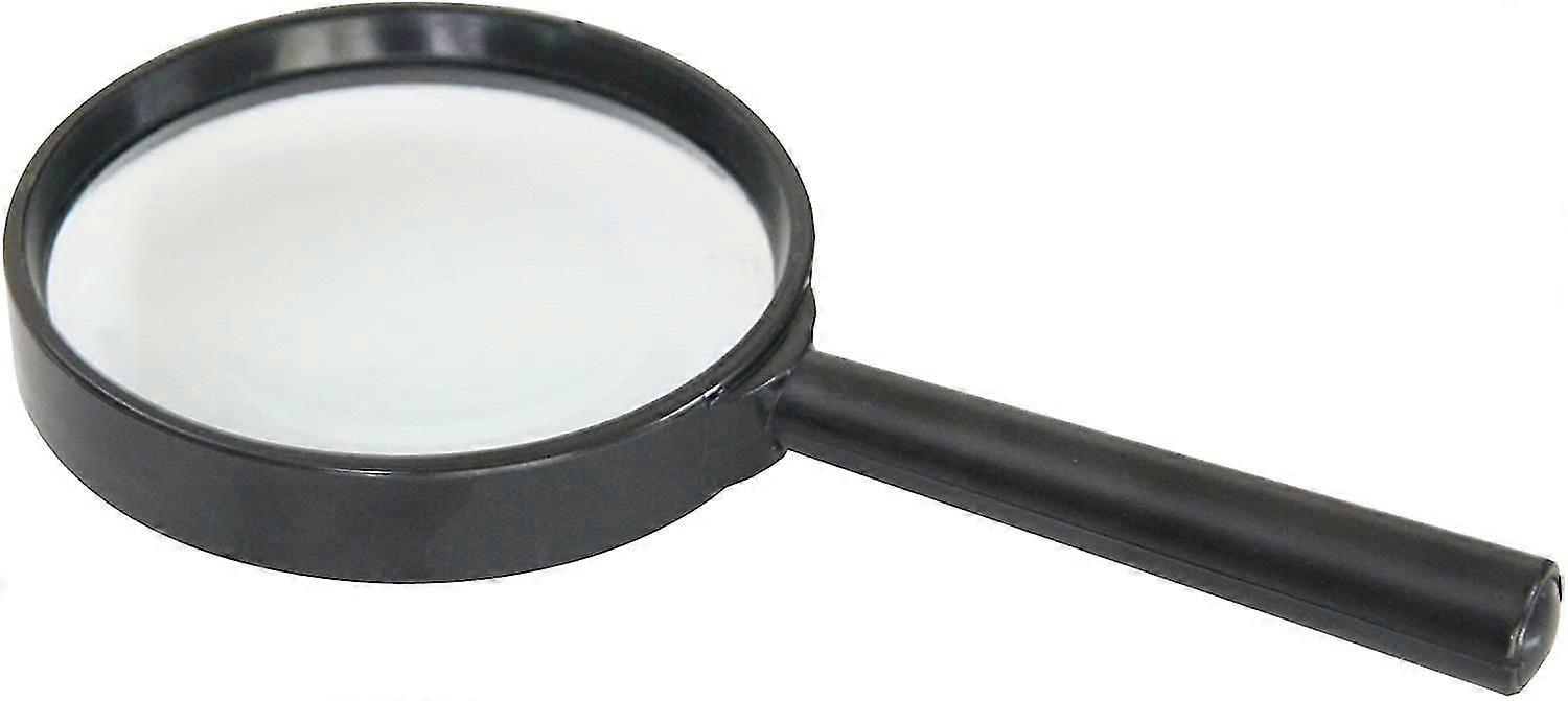 Magnifying Glass 5x Magnification Handheld Magnifying Glass 7.5 Cm Black Magnifying Glass Reading Aid