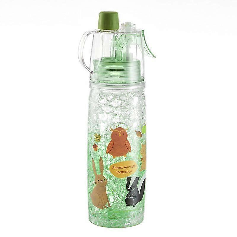 ספורט בחוץ קל לנשיאה ספריי שכבה כפולה מים מפלסטיק ירוק 330 מ"ל