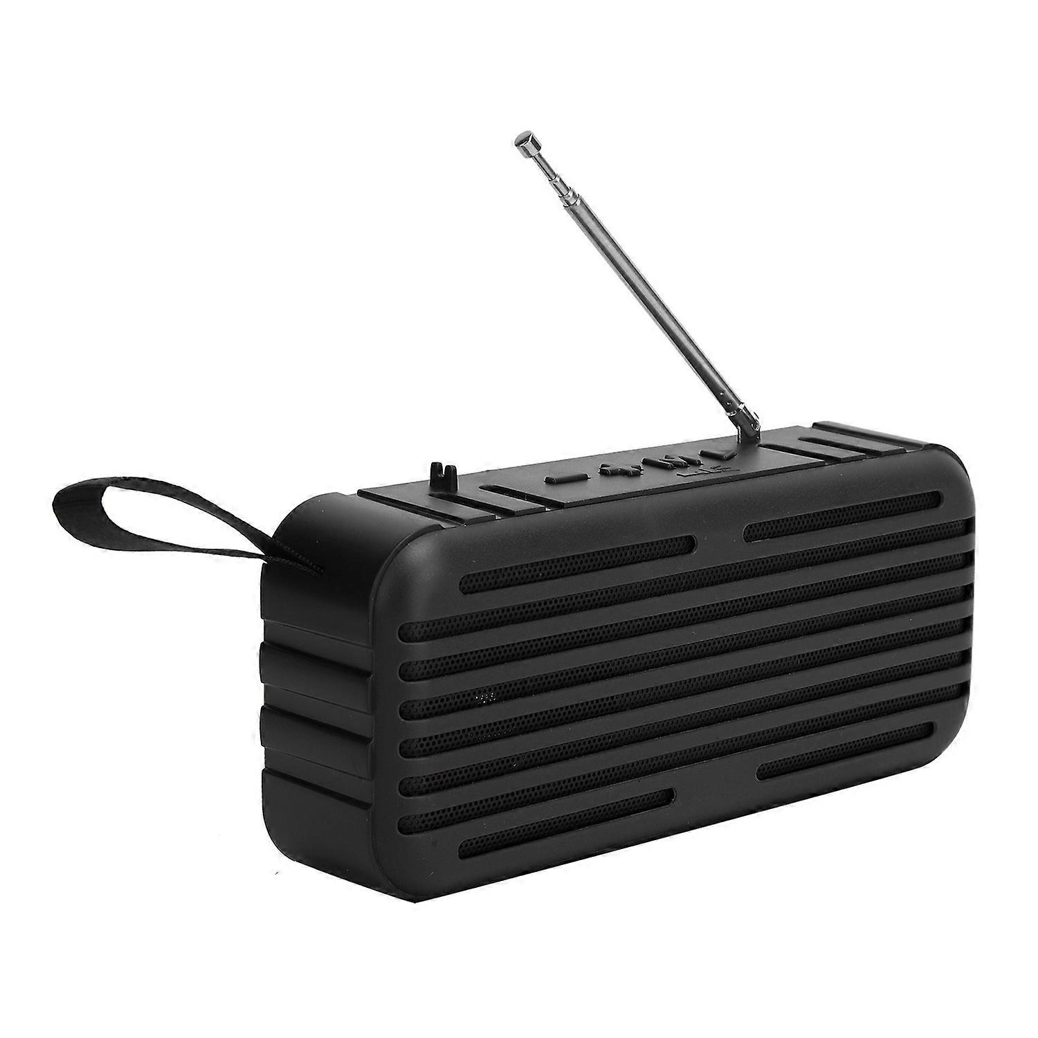 Wireless Bluetooth Speaker with Antenna Solar LED Mini Loudspeaker Box for Mobile PhoneBlack