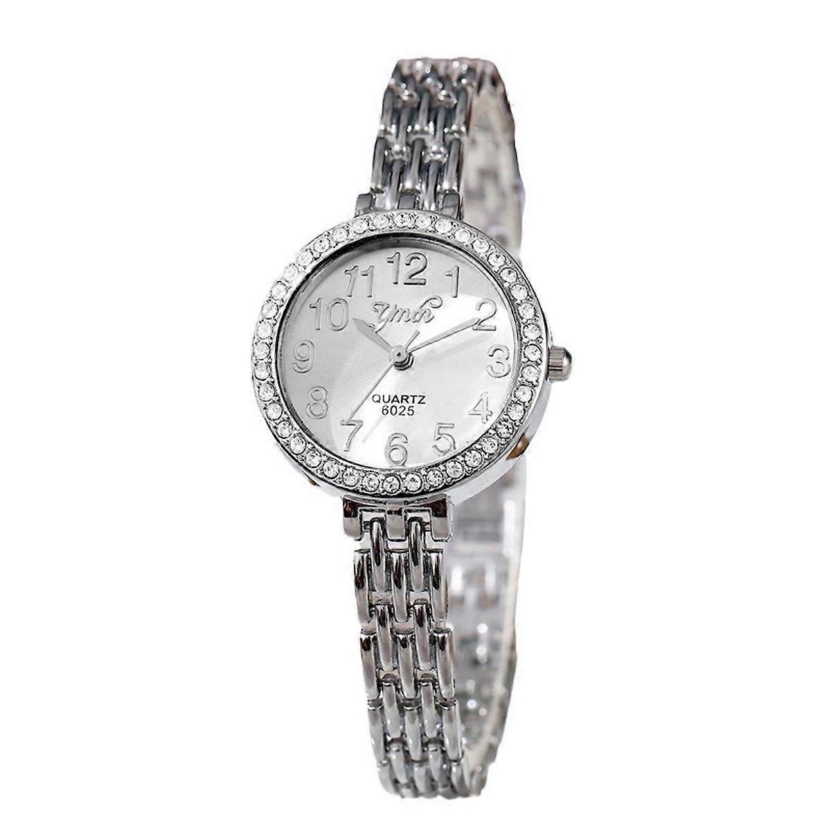 Relógio de quartzo casual com pulseira de strass para mulheres