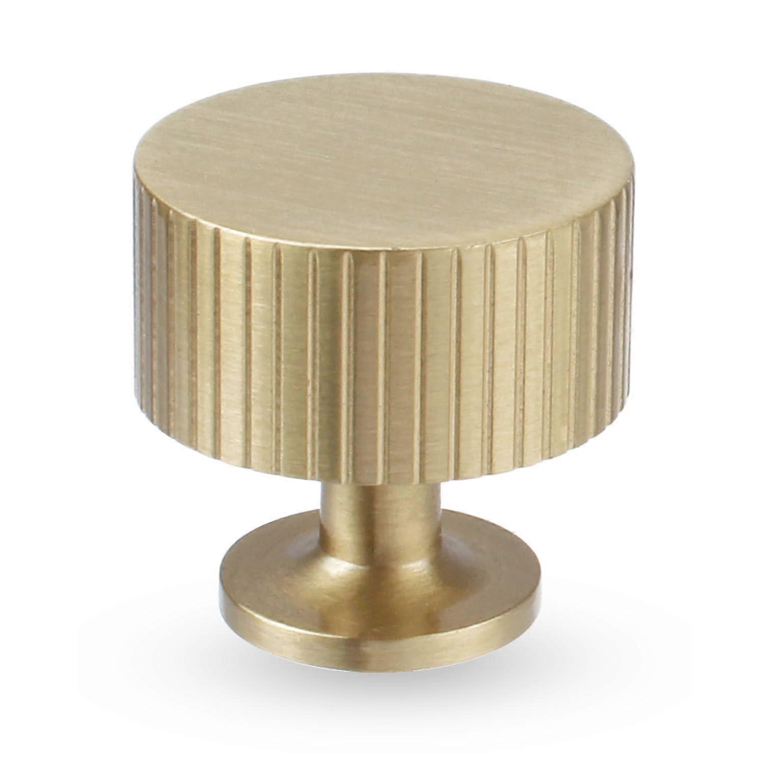4 Pcs Solid Brass Cabinet Knobs 1-1/8" x 1-1/8" Modern Handles for Kitchen or Bathroom Cabinets