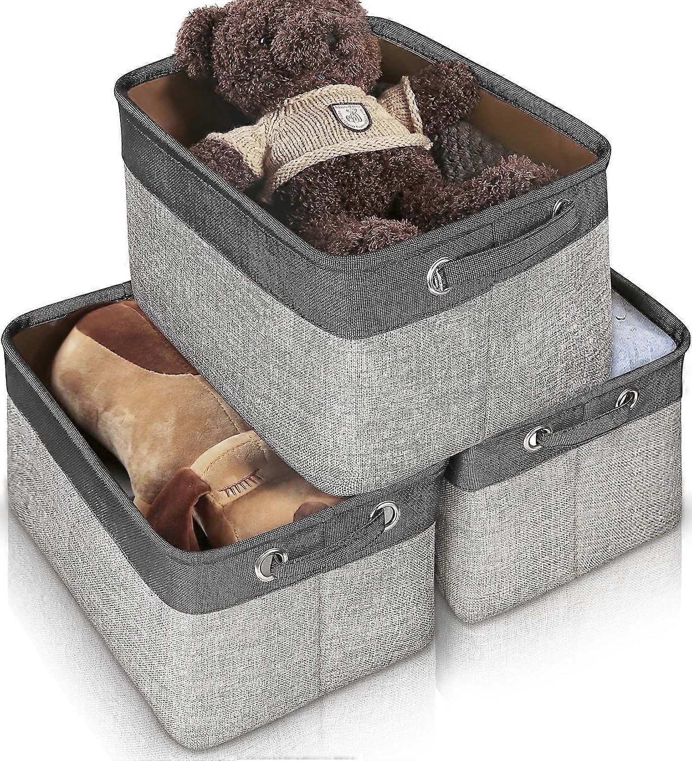 1PC Gray - Black Cotton - Linen Clothes Storage Basket: Style Meets Function