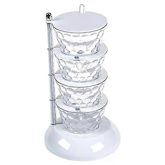 Versatile Multiple Layers Space Saving Transparent Grid Design Rotatable Seasoning Jar Kitchen Accessories Spice Container
