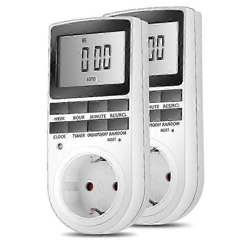 EU Timer Switch Socket Dual Pack - Energy Saving Smart Plugs