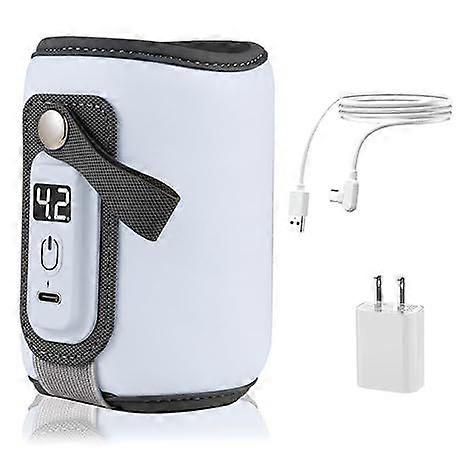 Bottle Warmer, Baby Milk Warmer with 5-Speed Temperature Control, Stable Constant Warming with LED Display, USB Powered with 18W Adapter, Suitable for