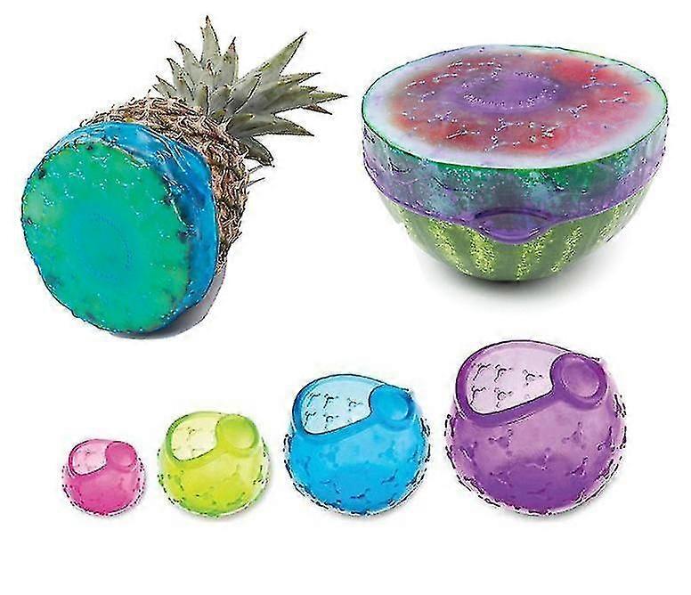 4個セット新鮮な保ちのフィルムフルーツ野菜食品クリングカバーラウンドシリコン