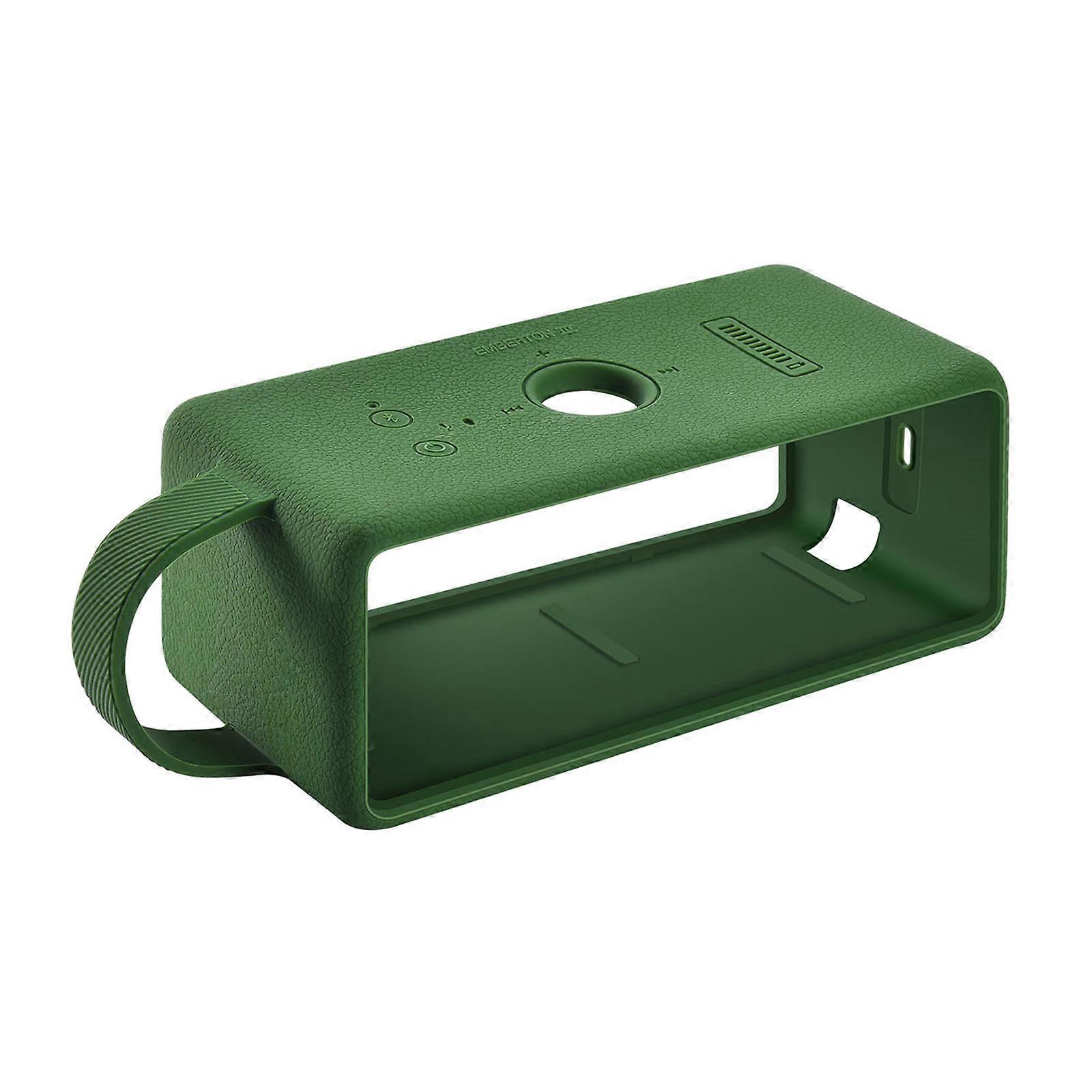 Dust Proof Silicone Case Protector Guard for Embt III Bluetooth-compatible Loudspeaker with Easy Grip Handle Strap  Green