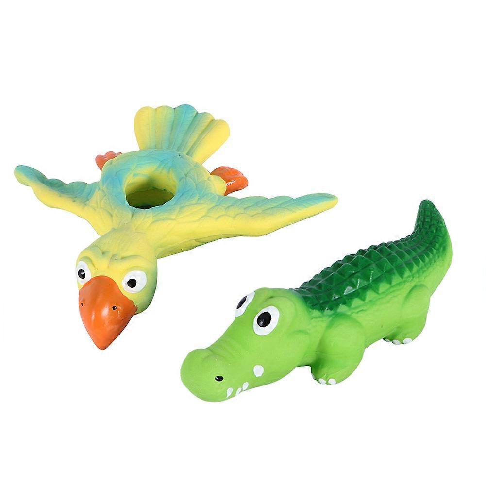Bird Crocodile Shape Sounding Teeth Cleaning Protection Biting Latex Toy for Pet Cat Small Dog