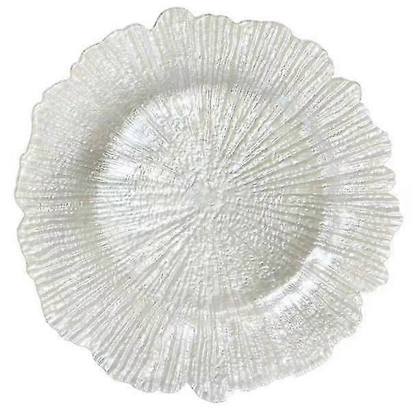 1cps dekorative Glas-Servierplatte für zu Hause oder professionell - Pearl White