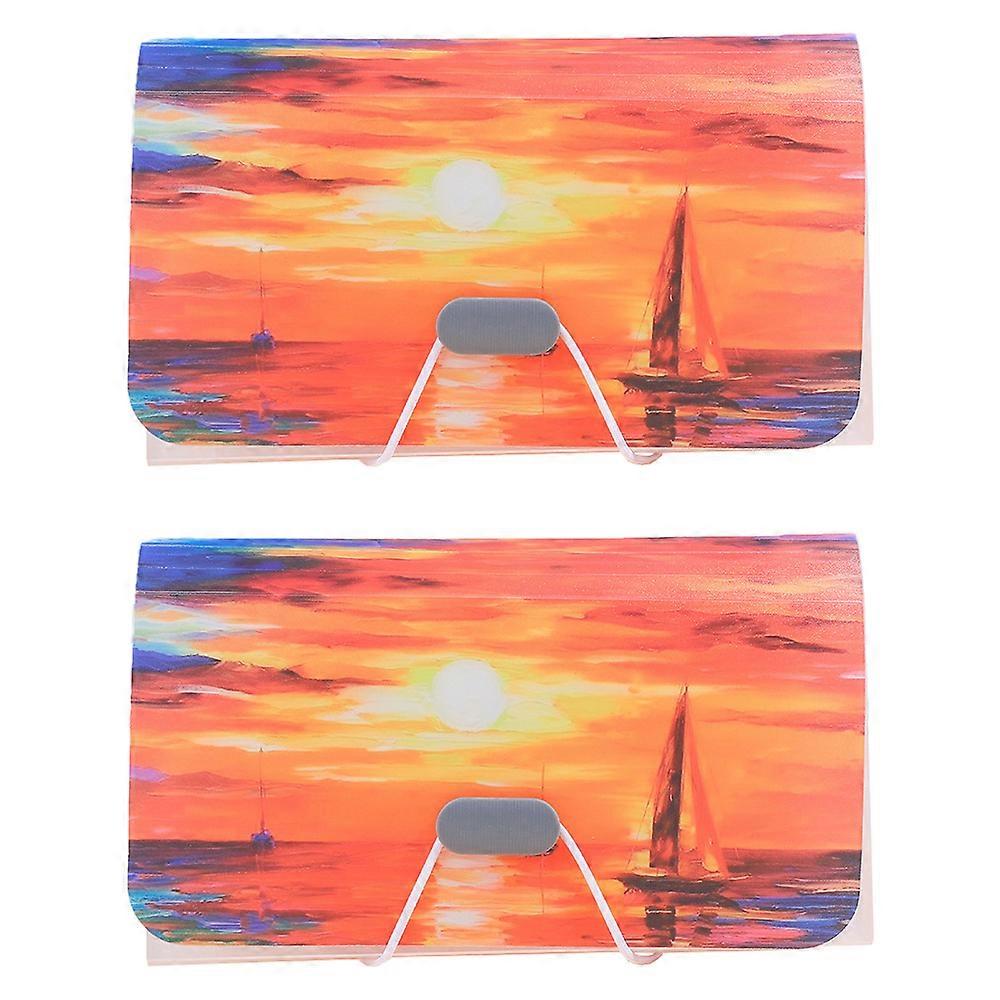 Mini Organizer Wallet, Accordion File Organizer With Expanding Pockets For A6 Letter Size, 2 Pack, Elegant Design, Waterproof Material, Ideal For