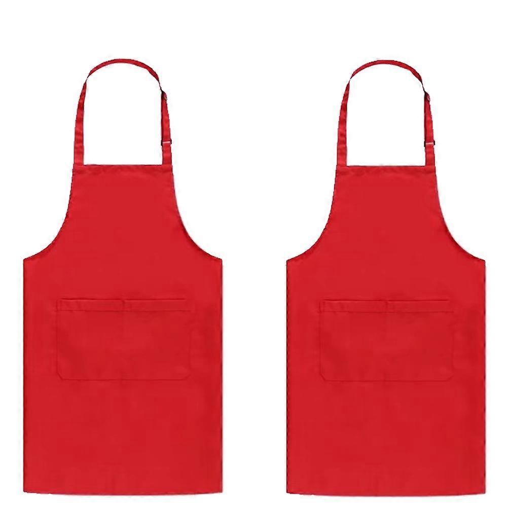 Adjustable Bib Apron, Waterdrop Resistant Chef's Kitchen Apron For Professional Touch And Comfortable Wear, Durable Construction With Solid Red