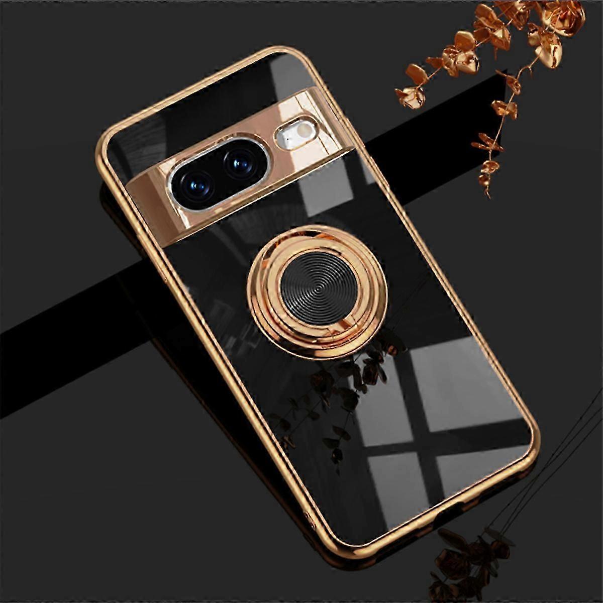 For Google Pixel 9 Pro XL Case with Ring Stand, 360 Degree Rotating Stand, Fashionable Silicone Shockproof Protective Case