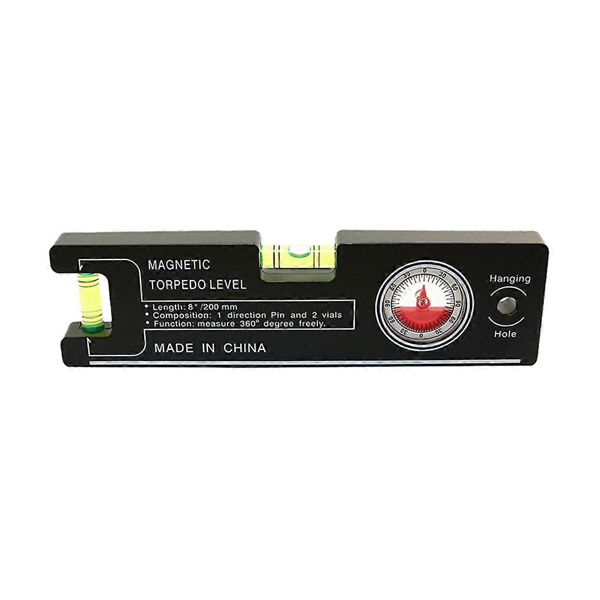 200mm Magnetic Level Ruler ABS Millimeter Scale Angle Gauge