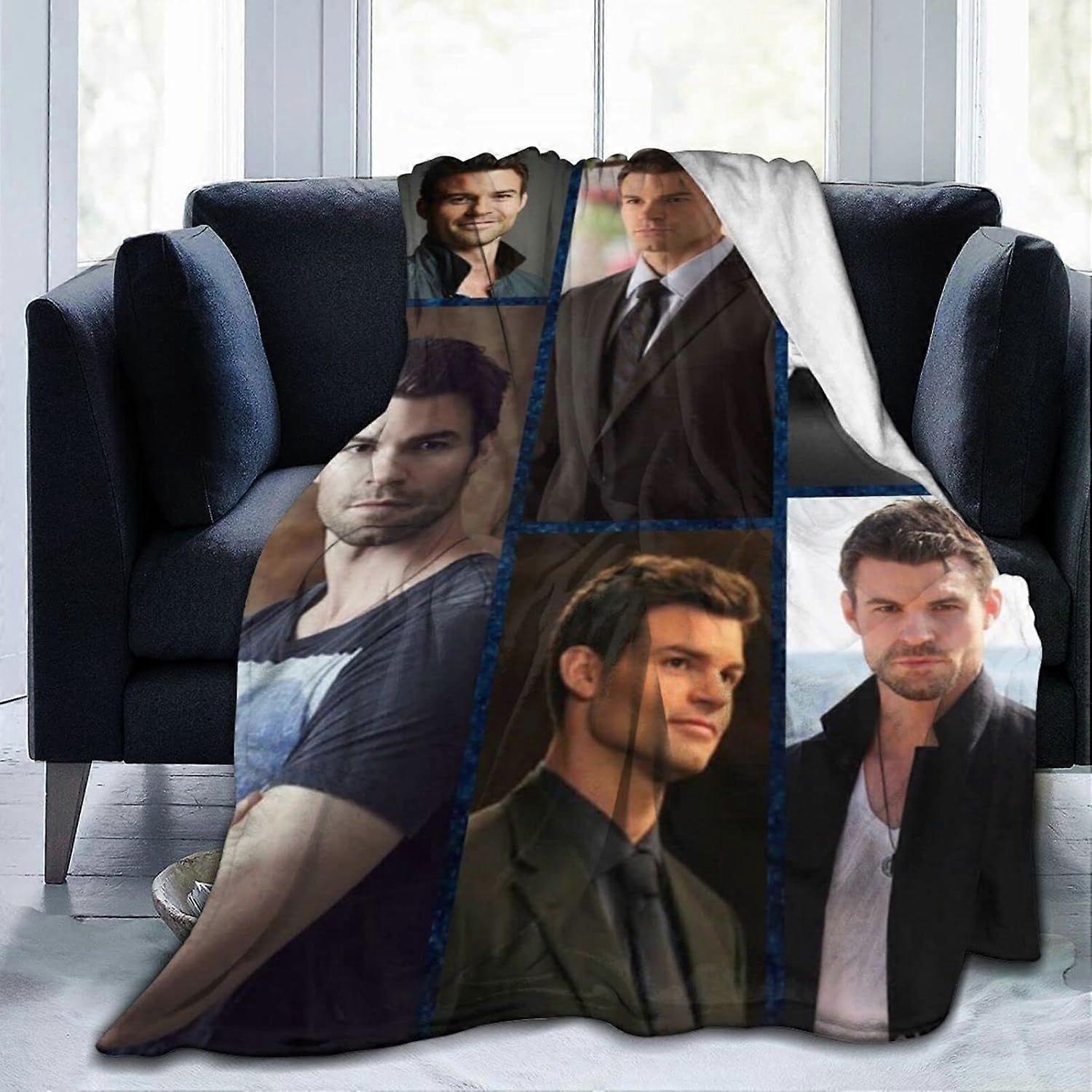 Filt Daniel Elijah Gillies Mikaelson Super Soft Flanell Fleece Lätt Kasta Filtar Luftkonditionering Filt Soffa Soffa Sovrum För Barn Adul