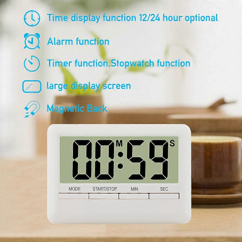 LCD Digital Alarm Clock Timer Large Time Manual Countdown for Cooking Shower Study Stopwatch Kitchen Magnetic Electronic Clock