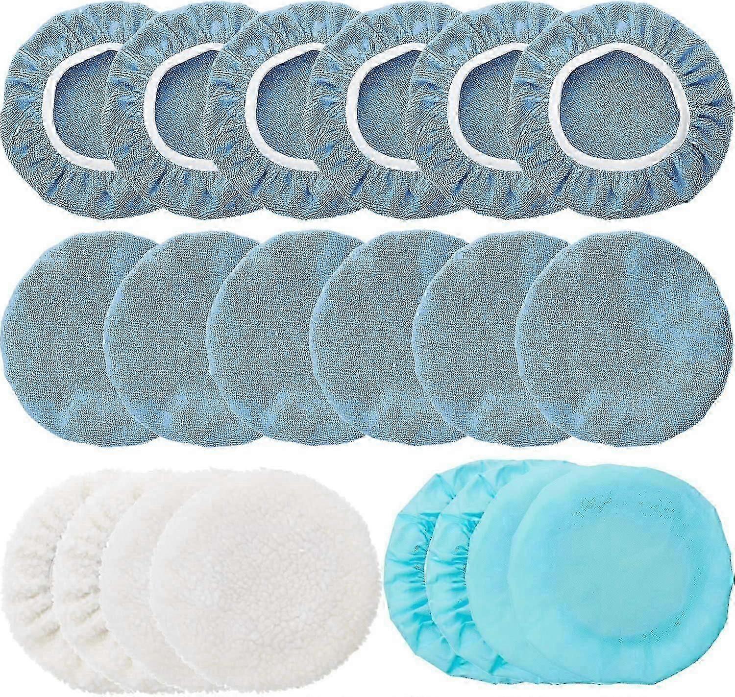 20 Pieces Car Orbital Buffer Polisher Pad Bonnet Microfiber Max Baxer Bonnet