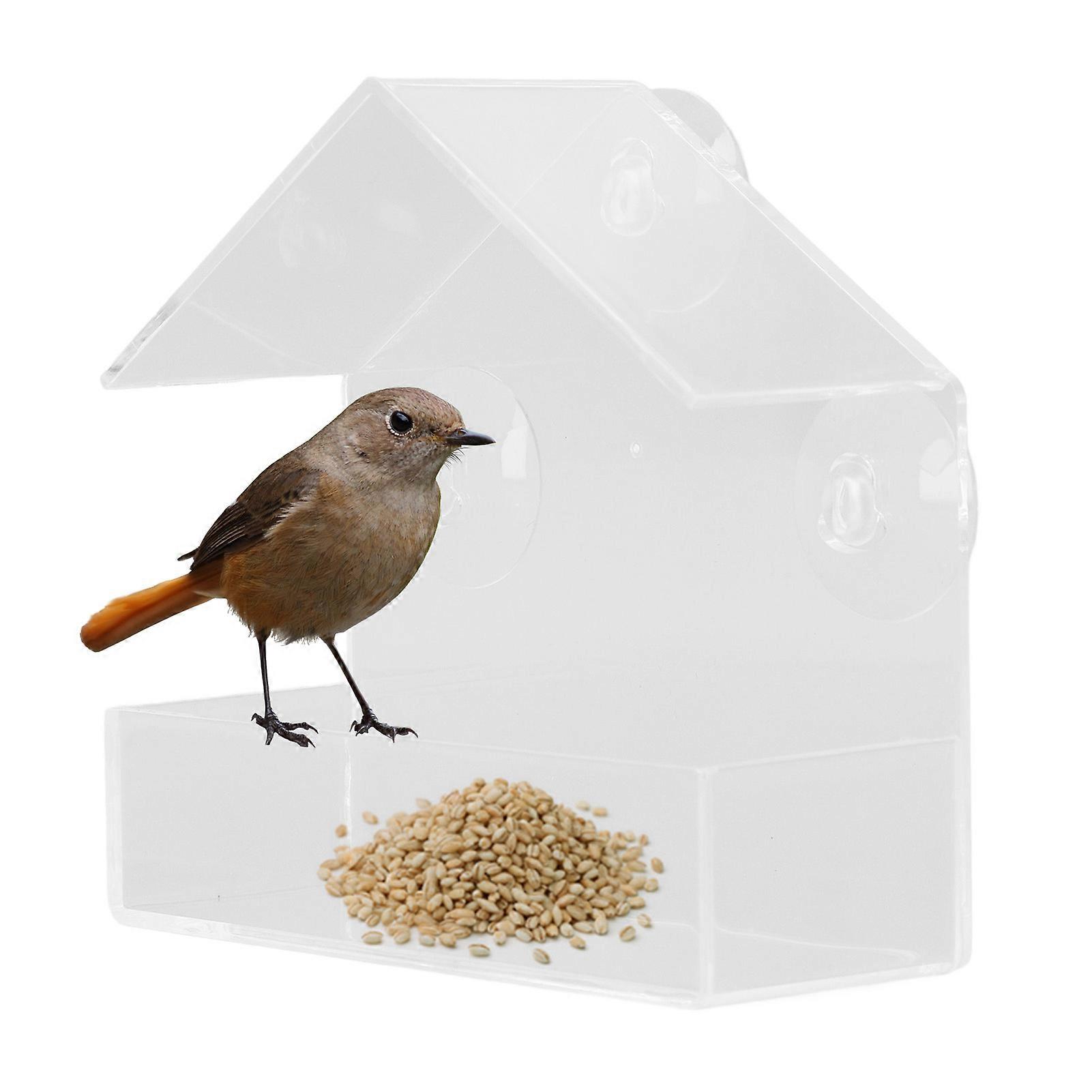 Practical Acrylic Bird House Window Feeder, Easy Install, 229g