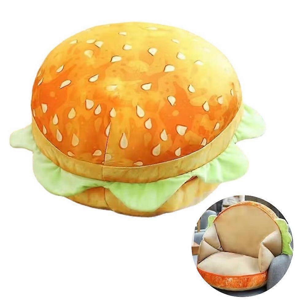 3D Simulation Cheeseburger Hamburger Stuffed Fluffy Plush Pillow for Bedroom Decor