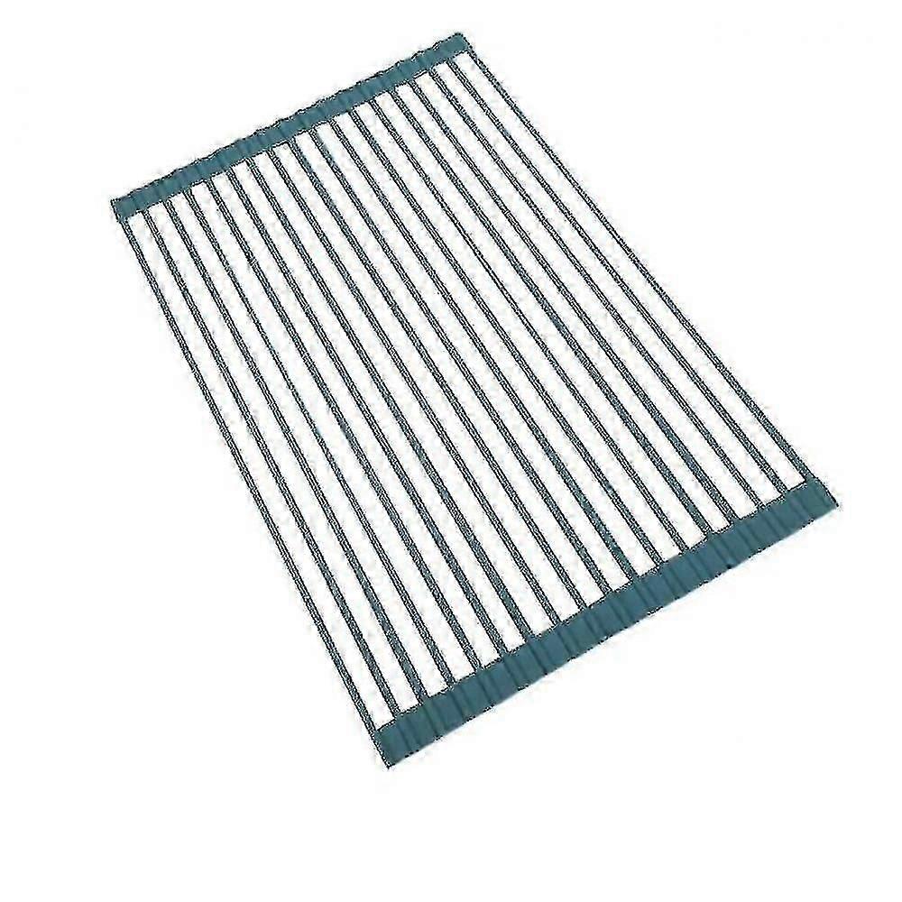Dish Racks Drain Boards Multifunctional Reel Type Drying Rack Sink Drain Rack Blue