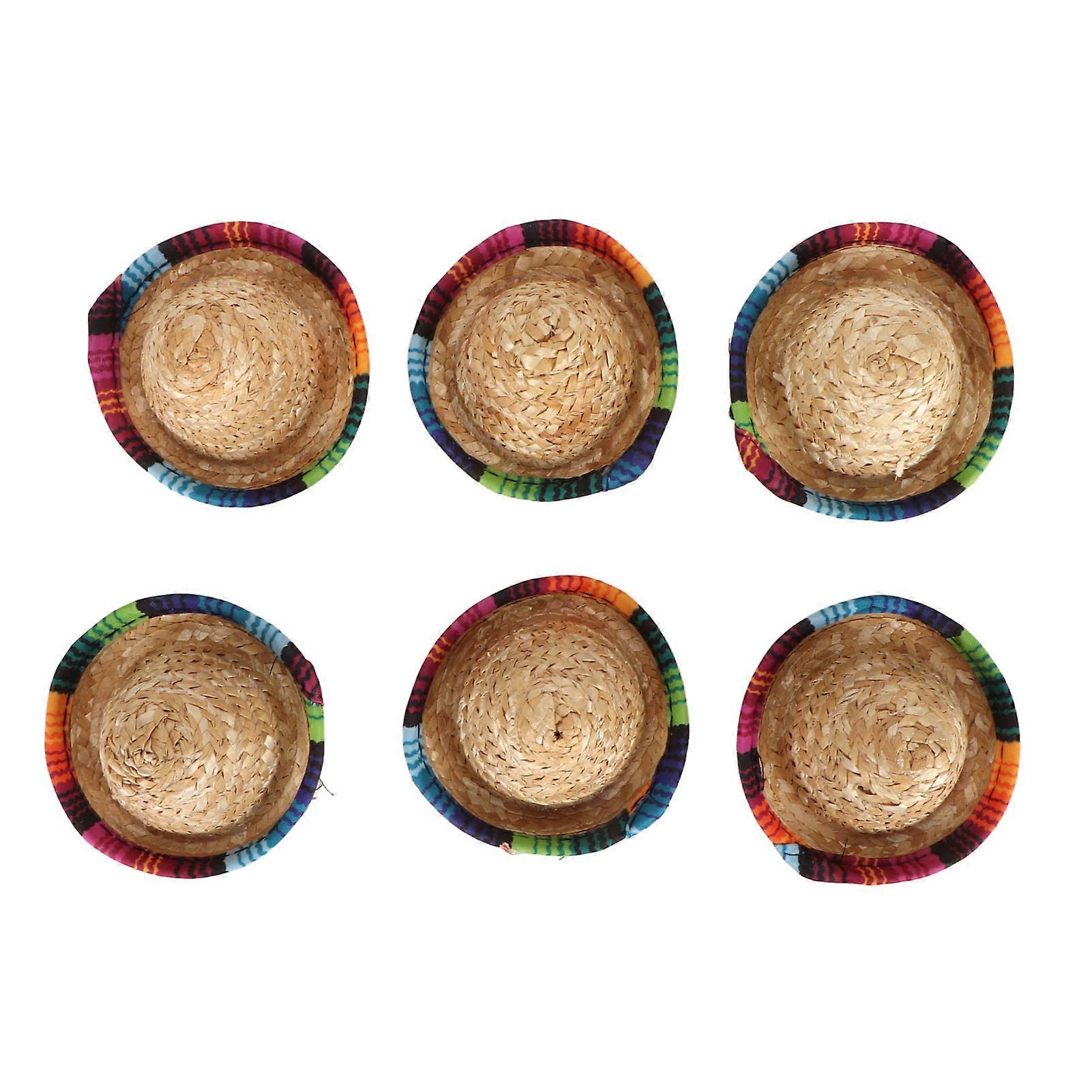 9Pcs μίνι μεξικάνικο καπέλο 3 διαφορετικό είδος μίνι μεξικάνικο καπέλο μερών μερών μικρό ψάθινο καπέλο κάλυψης μπουκαλιών κρασιού για το κόμμα φιέστα γενεθλίων