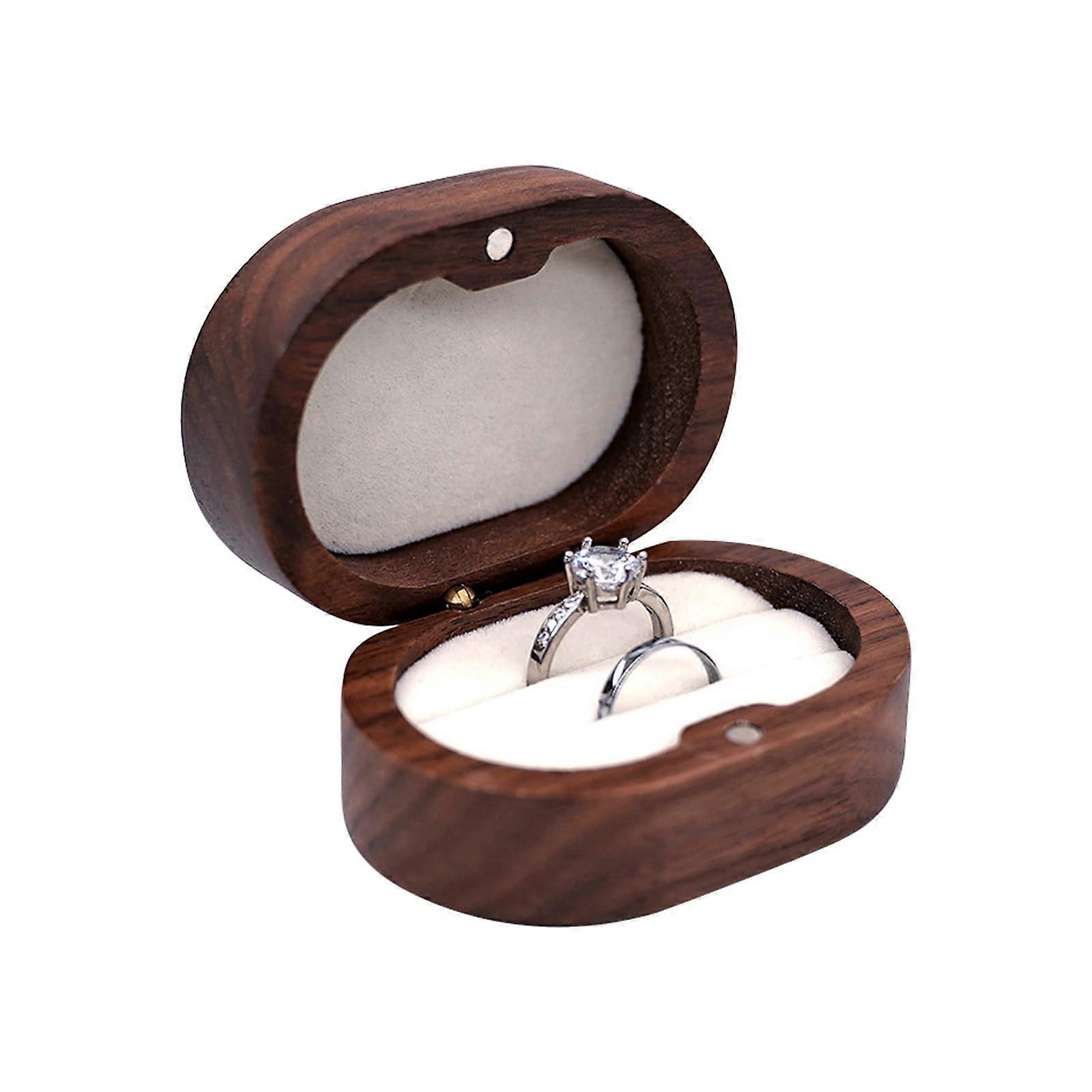 Wisepoint 2 nest marriage ring box, wooden ring box Magnetic closing Ring Regulatory Box