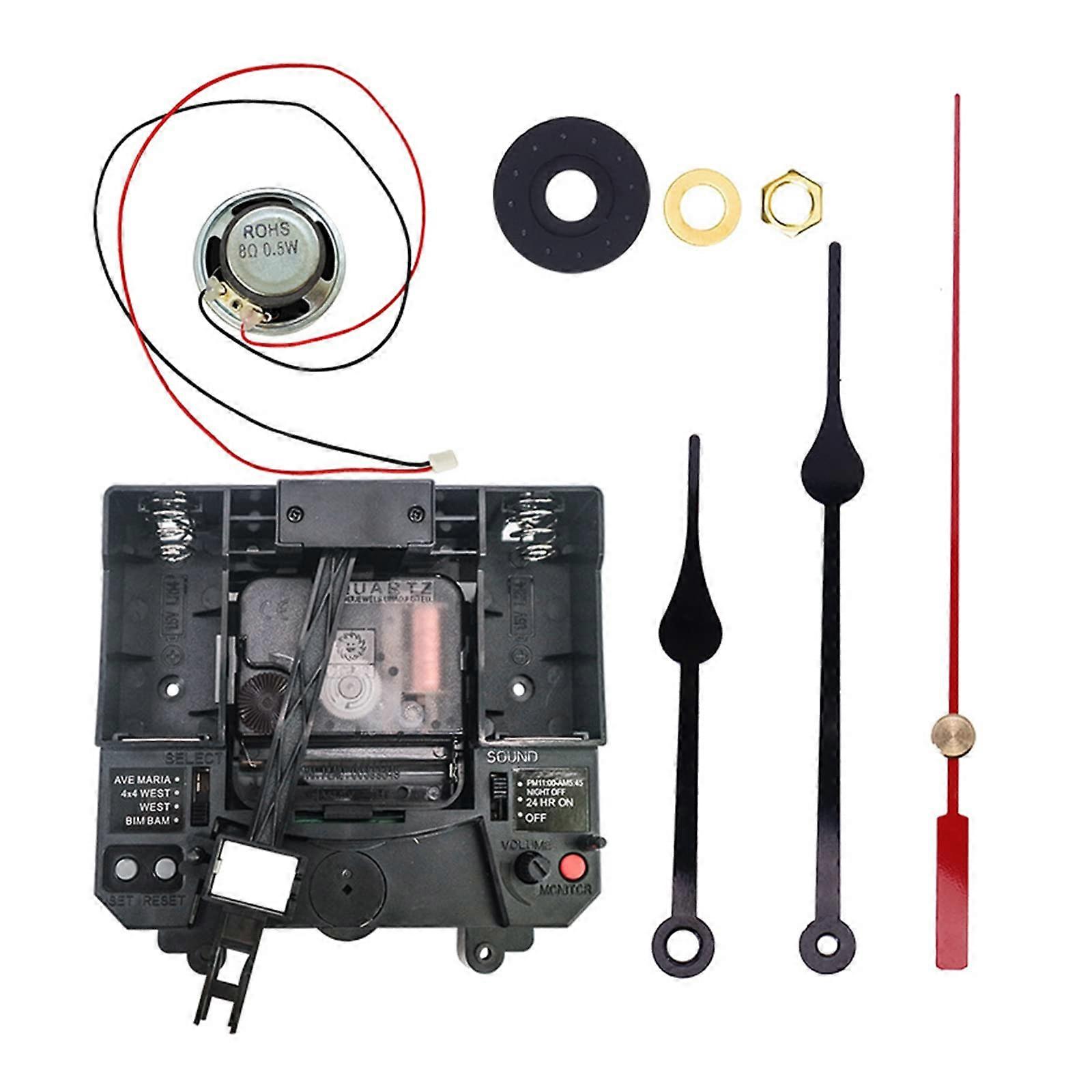 Wall Quartz Pendulum Clock Movement Mechanism With Long Shaft Music Box Repair Kit