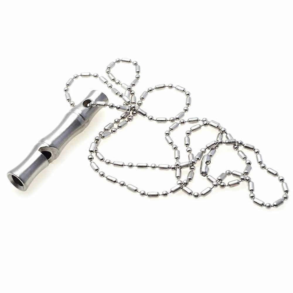 High Density Titanium Alloy Outdoor Air Emergency Survival Whistle Multi-Function 1 Pack Chain Lanyard